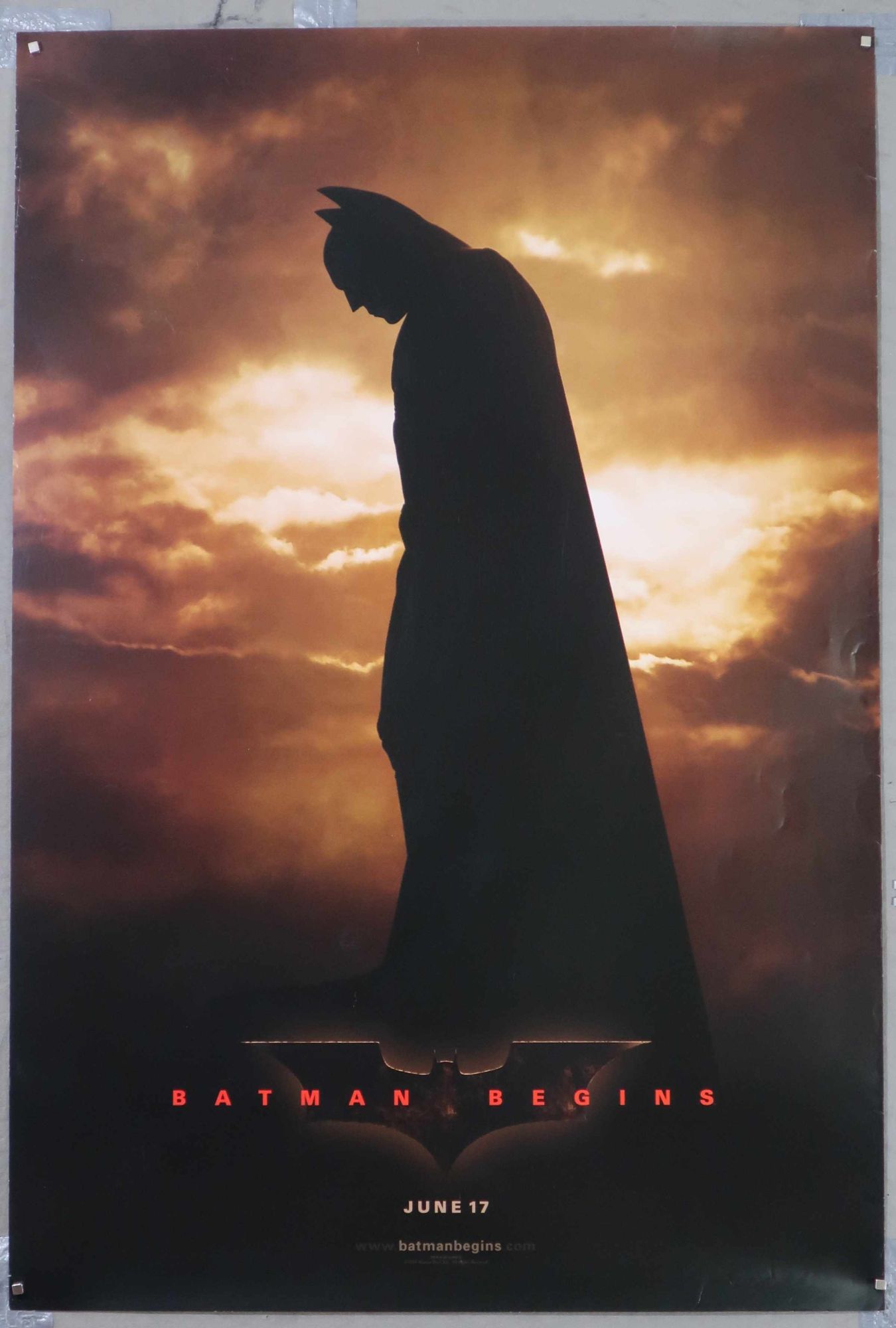 Batman Begins Movie Poster Christian Bale Signed Framed Batman