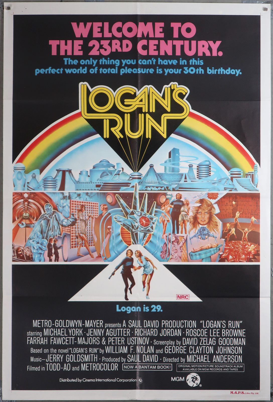 Logan's Run (1976) Original Australian 1 sht 27"X40" movie poster